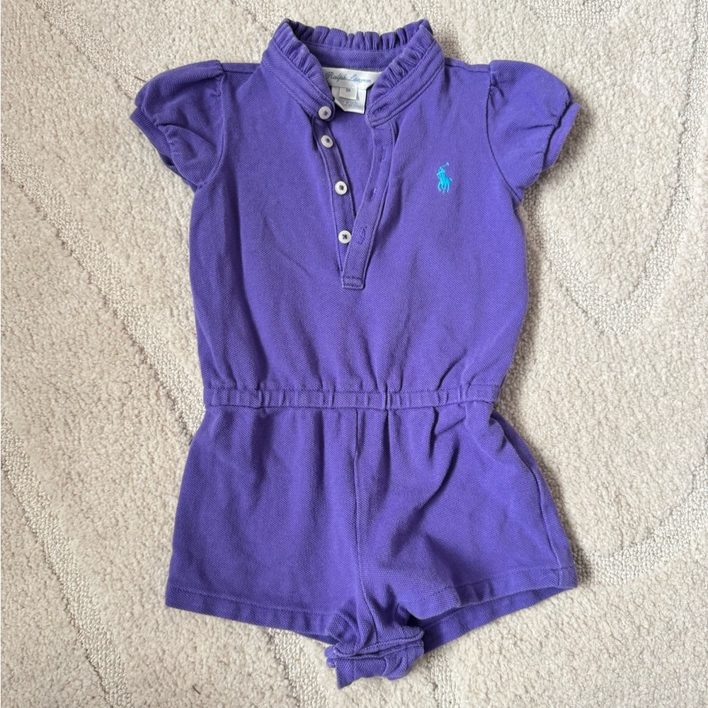 Ralph Lauren Baby Polo Romper Purple 9‎ Months
